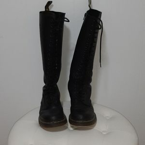 Dr. Martens Black Leather 20 Eye Boots